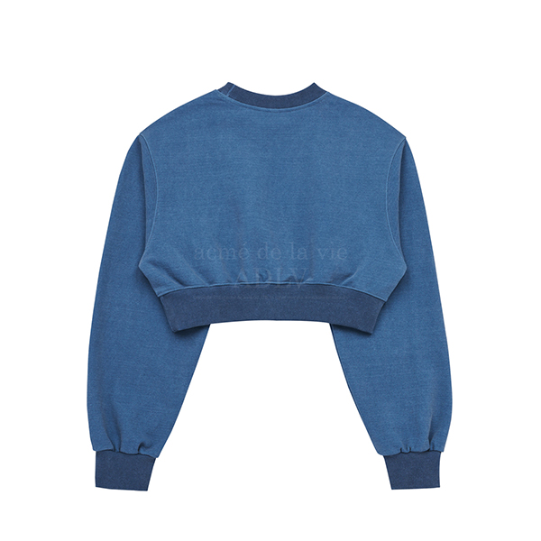 (LISA Gift) ADLV Circle Wappen Crop Sweat Shirt [Navy][1]