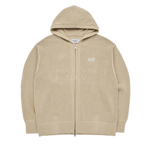 [ADLV] ADLV Print Mesh Knit Hoodie Zip Up [Beige][2]