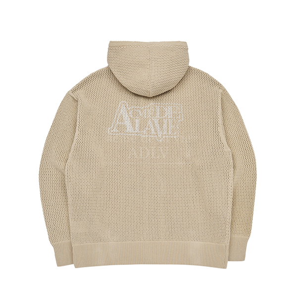 [ADLV] ADLV Print Mesh Knit Hoodie Zip Up [Beige][2]