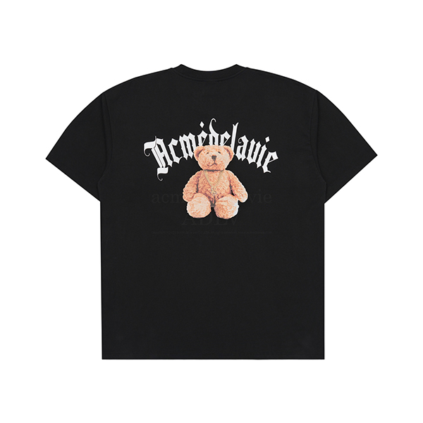 [ADLV] (LISA Gift) Gold Chain Bear Doll Short Sleeve T-Shirt [Black][1]