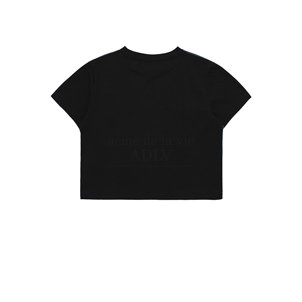 (LISA Gift) Ocean Artwork Crop Short Sleeve T-Shirt [Black][1]