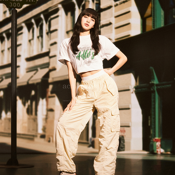 [ADLV] Plated Nylon Cargo Wide Pants [Yellow][1]