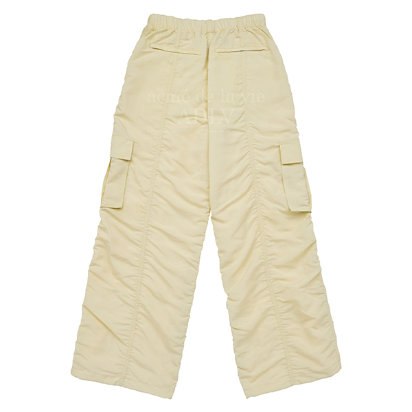 [ADLV] Plated Nylon Cargo Wide Pants [Yellow][1]