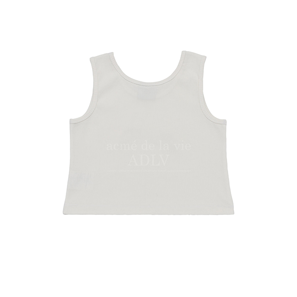 (LISA Gift) Twinkle Script Logo Crop Tank Top [White][1]