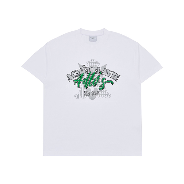 A Logo Monogram Embossing Embroidery Short Sleeve T-Shirt [White]