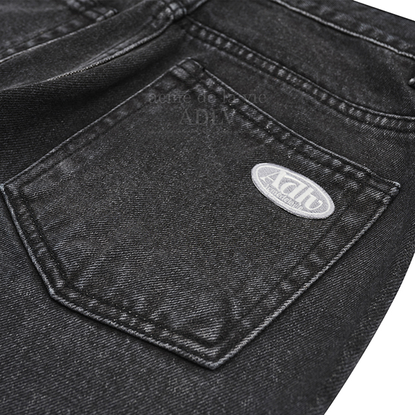  ADLV Circle Wappen Semi Wide Denim Pants [Black]