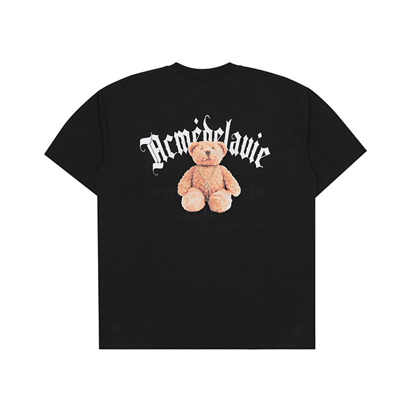  Gold Chain Bear Doll Short Sleeve T-Shirt [Black]