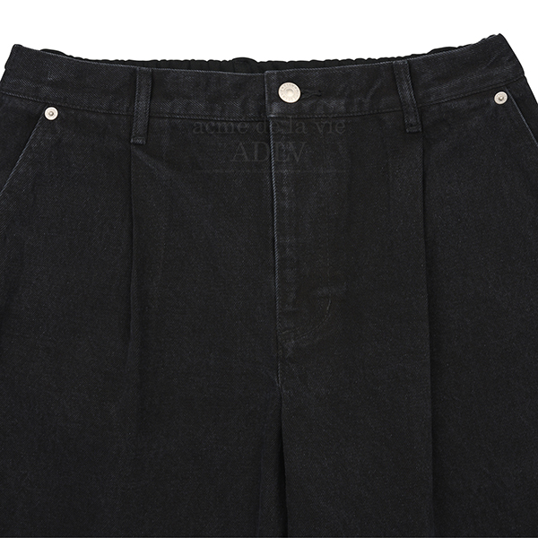 Two Tone Training Denim Jersey Pants [Black]