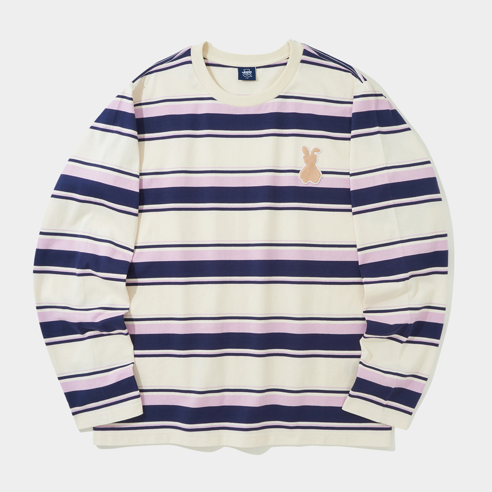(KIHYUN 2Gifts) Bunny Bear Stripe T-Shirts 3colors