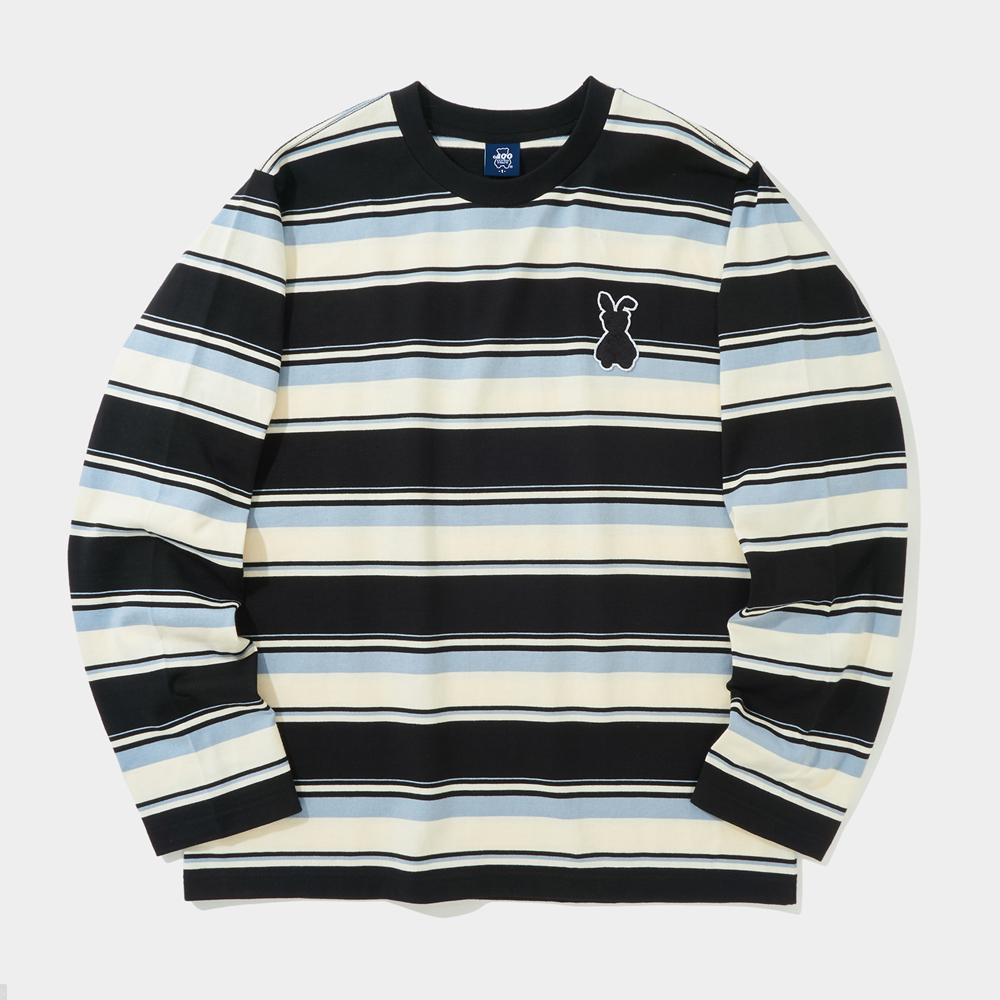 (KIHYUN 2Gifts) Bunny Bear Stripe T-Shirts 3colors