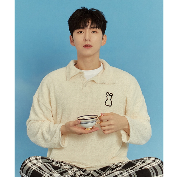 (KIHYUN 2Gifts) Terry Bunny Bear Collar T-Shirts 3colors