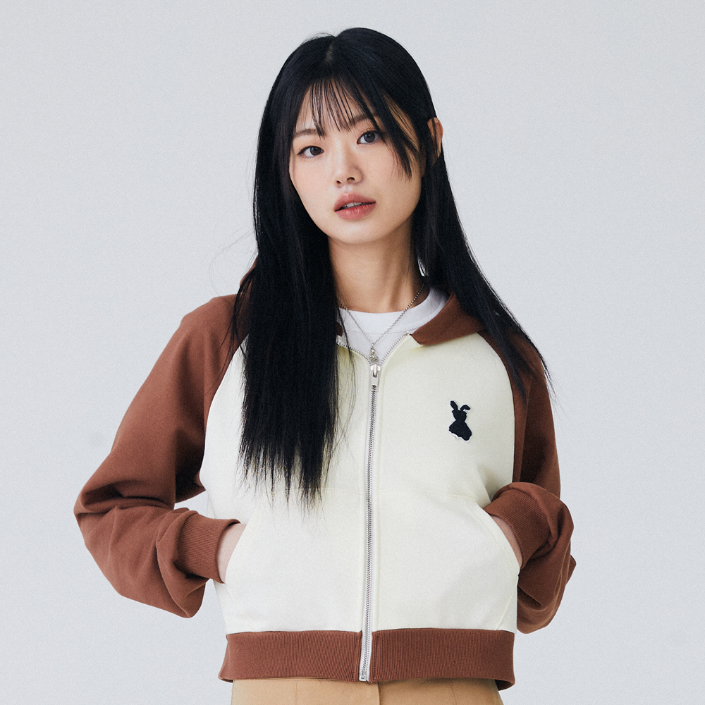 (KIHYUN 2Gifts) Bunny Bear Hood Zip-Up [Brown] [F]