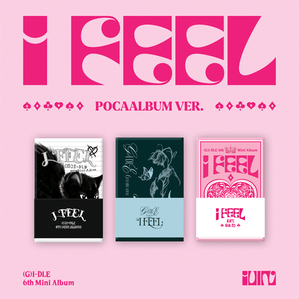 [全款 裸专 第二批 截止至5.21早7点] [3CD 套装] (G)I-DLE - 迷你6辑 [I feel] (PocaAlbum Ver.) (Cat Ver. + Butterfly Ver. + Queen Ver.)_GIDLE彼得潘