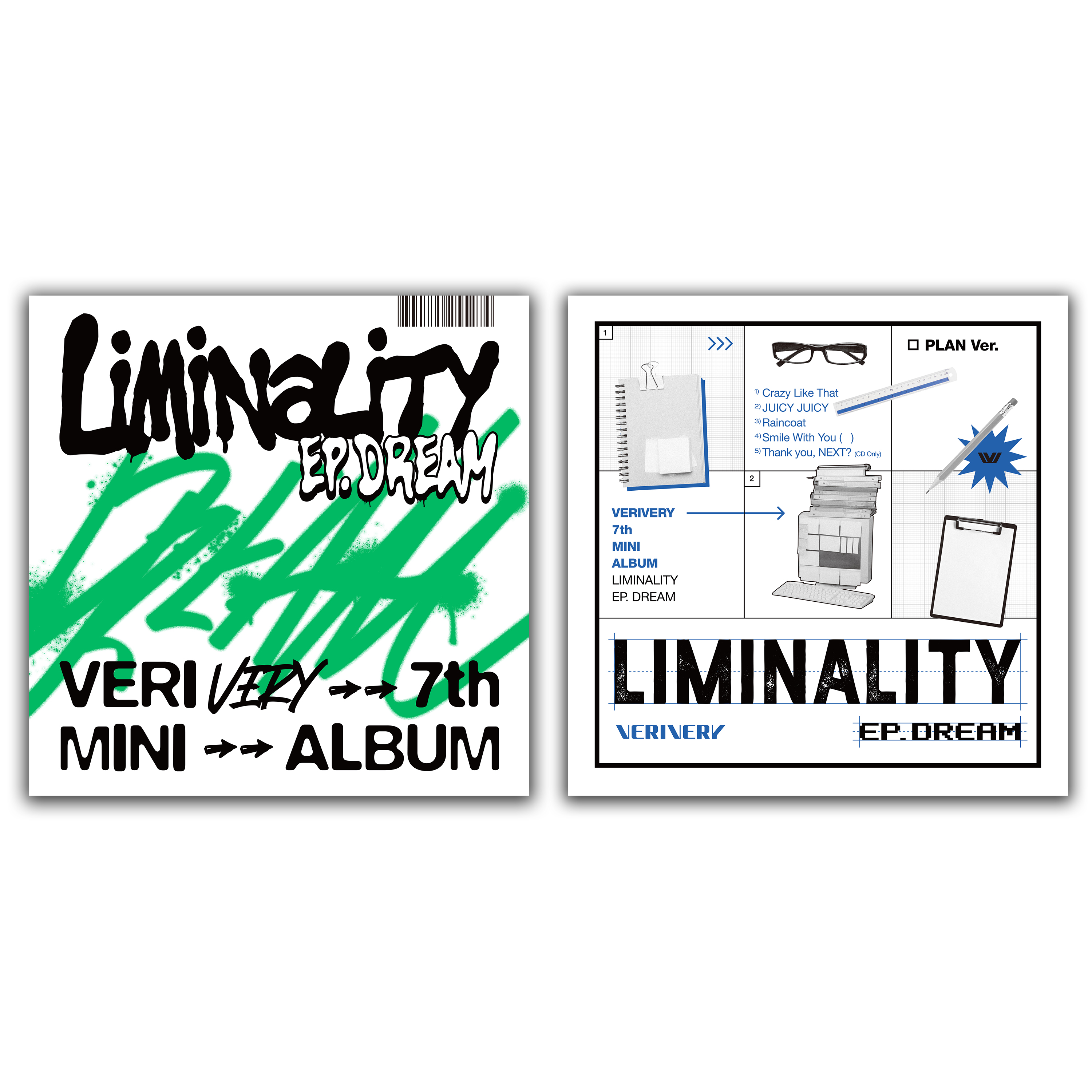 [全款 裸专] [2CD 套装] VERIVERY  - 迷你7辑 [Liminality - EP.DREAM] (PLAY ver. + PLAN ver.) _verivery乐园