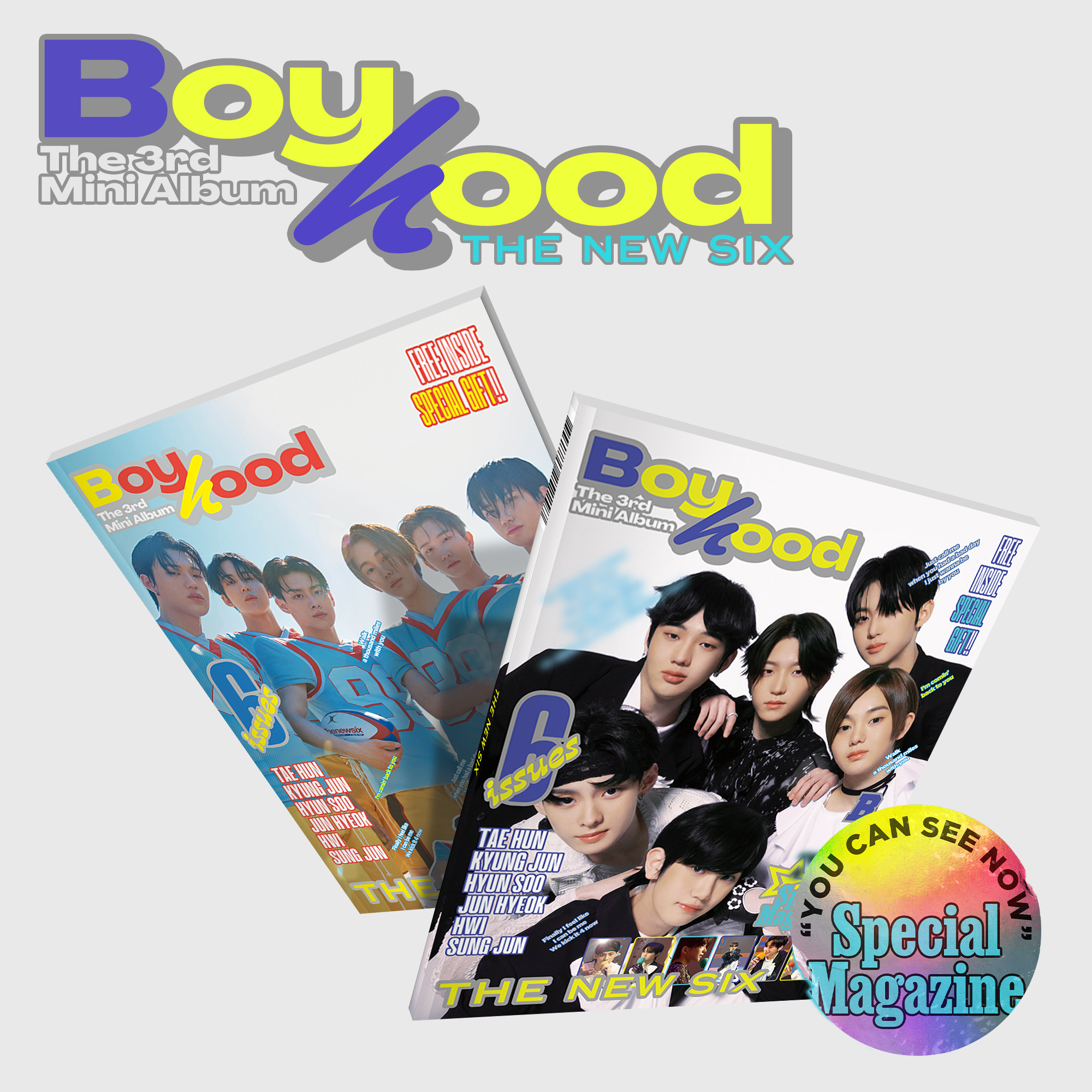 [全款 裸专 第二批 截止至6.13早7点] [2CD 套装] THE NEW SIX (TNX) - 迷你3辑 [BOYHOOD] (Déjà vu Ver. + Nostalgia Ver.) _殷辉SquirrelPark