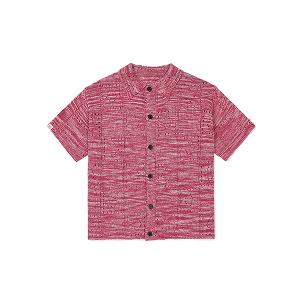 [AB6IX 贈り物 + ABBI PIN BADGE] AB6 gradient see-through knitwear [MAGENTA] [1]