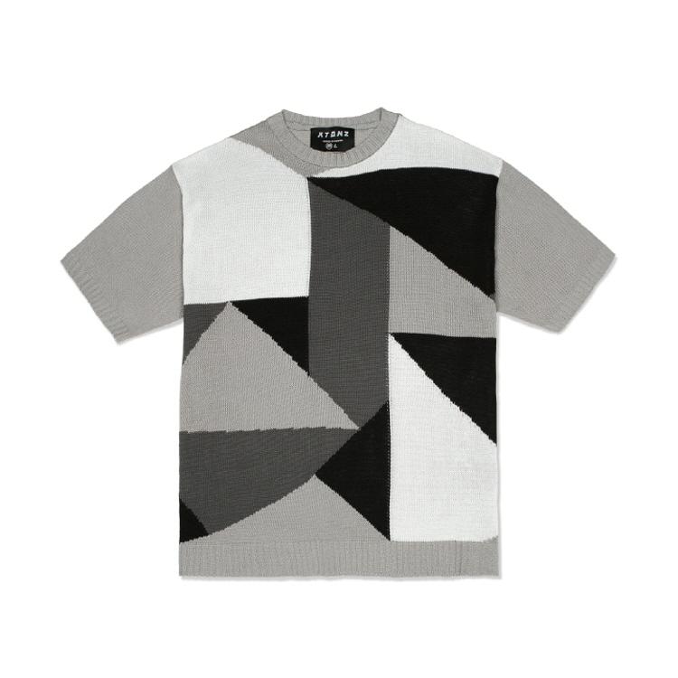 [XTONZ] XTK005 STAINED GLASS SHORT SLEEVE KNIT_BLACK