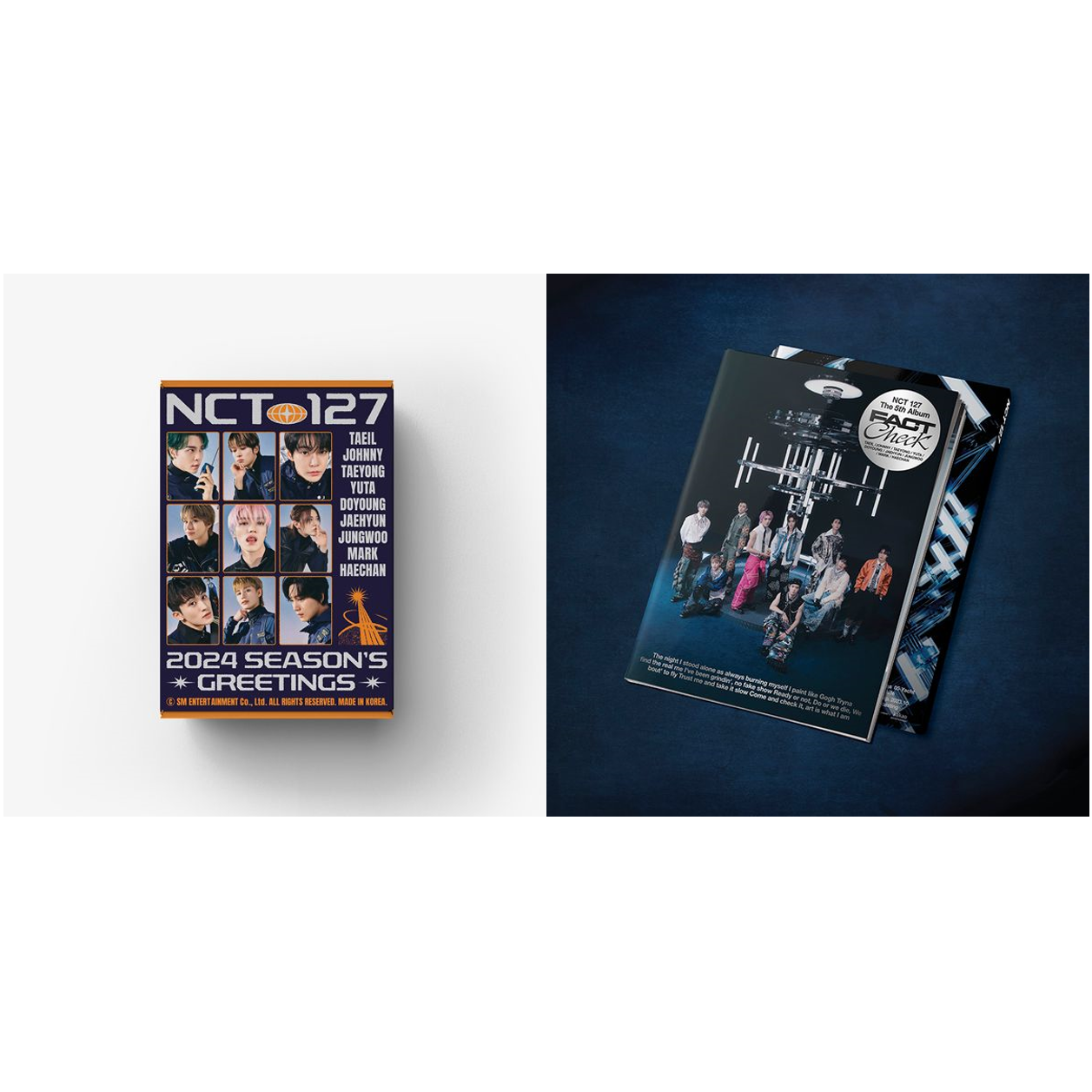 [全款][台历+专辑] [套装] [Ktown4u Special Gift] [NCT 127] 2024 SEASON'S GREETINGS+NCT 127 - The 5th Album [Fact Check] (Chandelier Ver.) _ NCT_127事务所