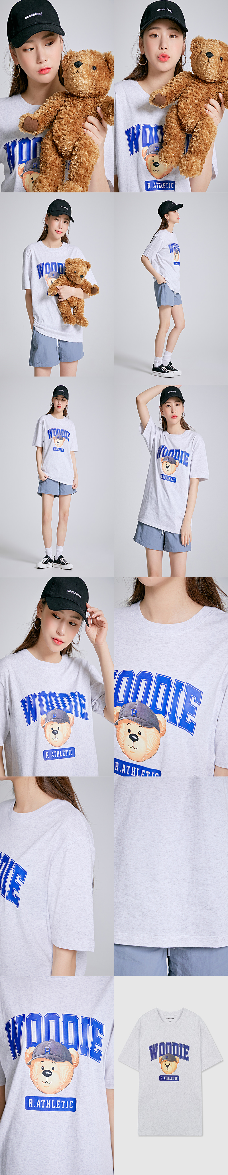 ★ SPAO★ 2PACK Woody Short Sleeve T-shirt SPRPF23C80 ktown4u.com : [SPAO] (La Athletic) Woody's Zipcock Short