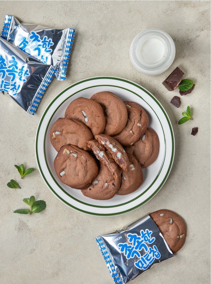 CHOCOCHIP COOKIE ミントグリーン ☆カチューシャ靴下付き ktown4u.com : Soft mint choco chip cookie 160g*1box