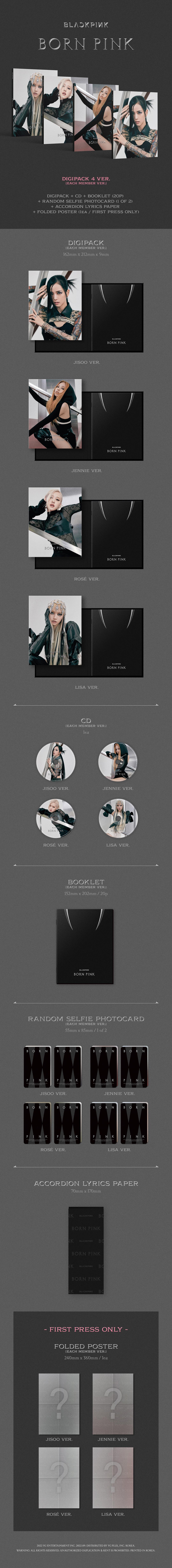 BLACK PINK 2ND Album Born Pink digipack official Ktown4U