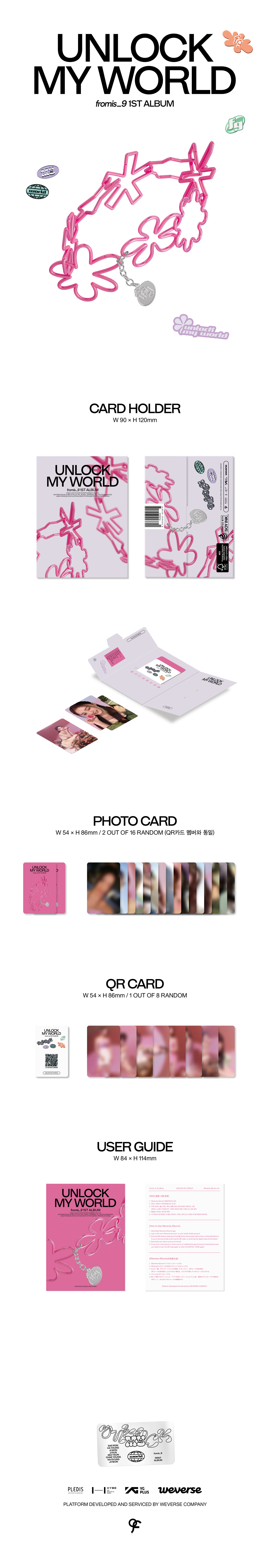 Fromis_9 - Unlock My World 1st Album Photobook VER. WEVERSE SHOP POB Photocard, LIKE NEW